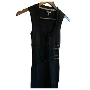 Bebe Black Ribbed Sleeveless Mini Dress